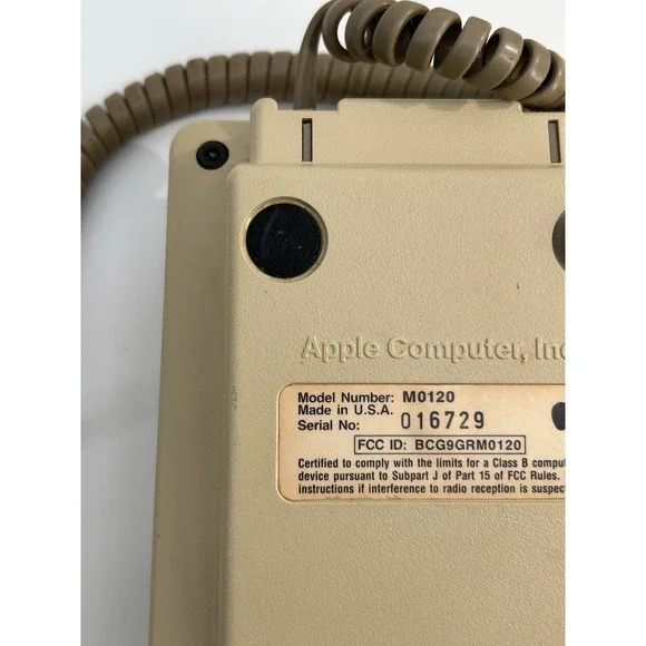 Apple Numeric Keypad & Cable for Macintosh 128k 512k Mac Plus RARE Vintage M0120